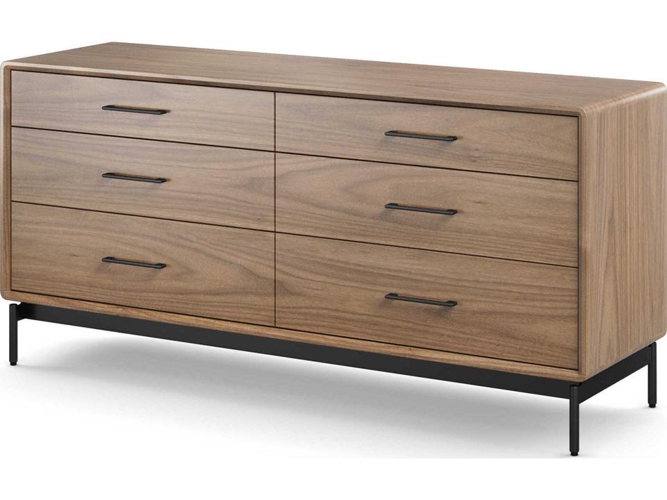LINQ 9186 6-Drawer Dresser in Natural Walnut
