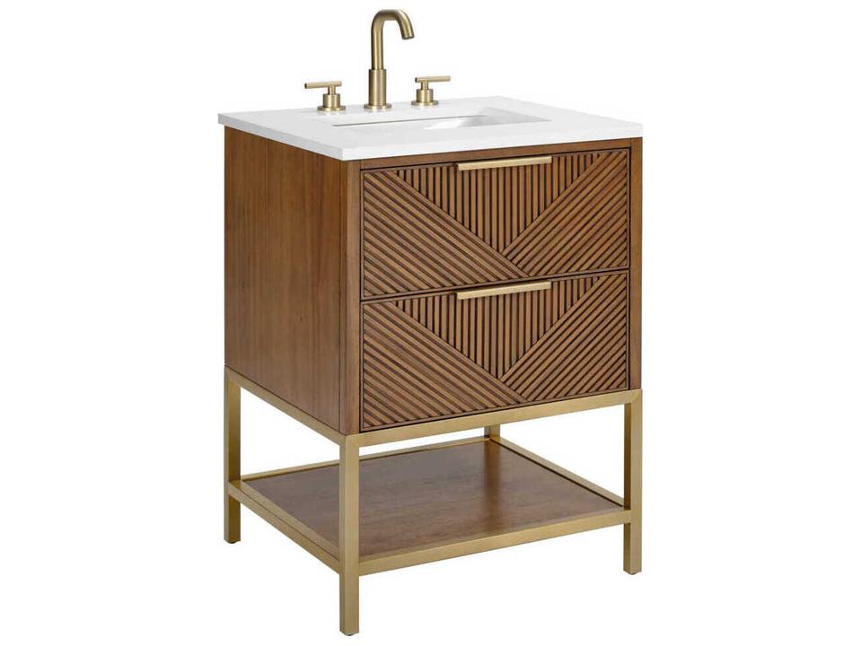 Diamond 24-Inch Walnut Bathroom Vanity
