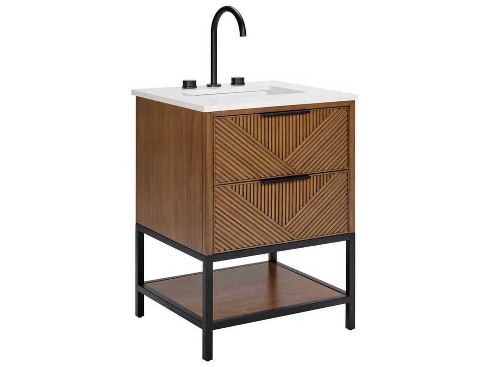 Diamond 24-Inch Single Bathroom Vanity in Charcoal Black Top