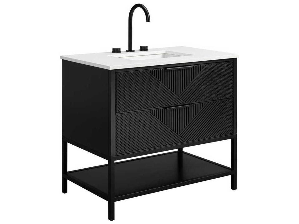 Diamond 36-Inch Bathroom Vanity in Charcoal Black Top