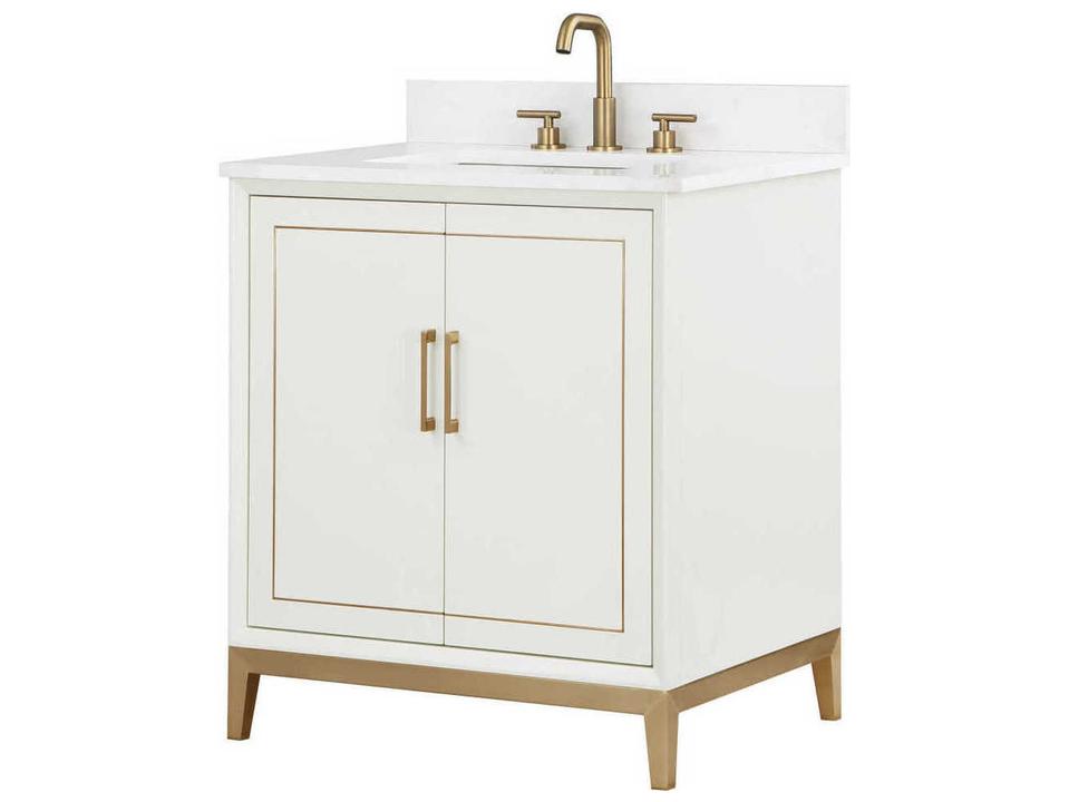 Gracie 30-Inch Single Bathroom Vanity Set Satin White