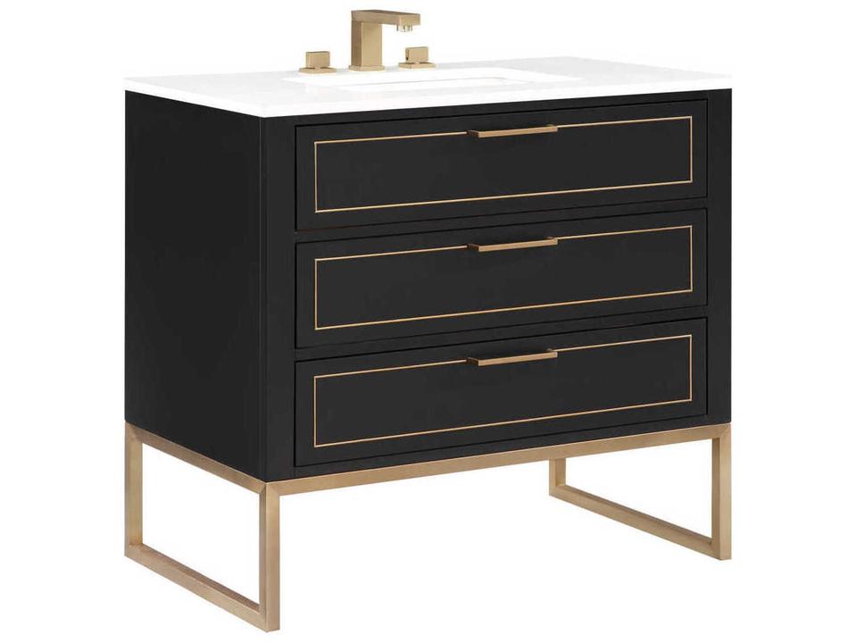 Markham 36 Inch Walnut Bathroom Vanity