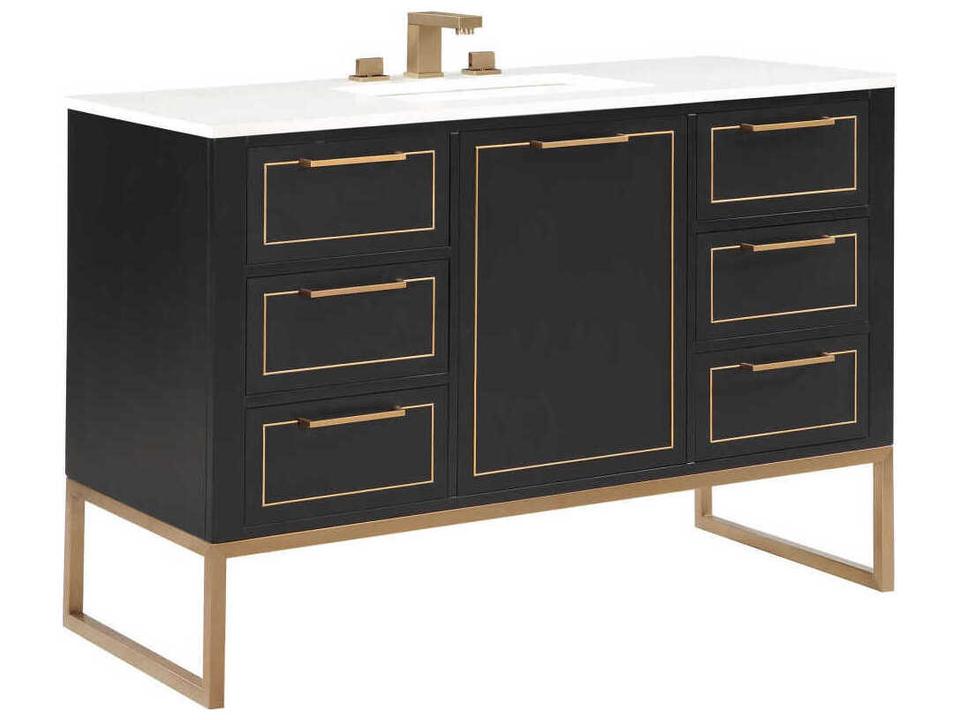 Markham 48-Inch Midnight Black Bathroom Vanity