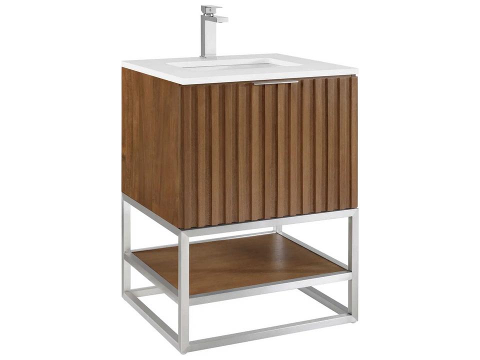 Terra 24 Inch Free Standing Bathroom Vanity in Walnut