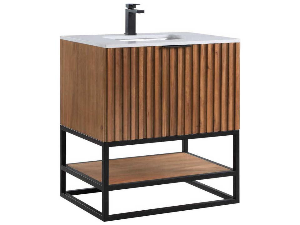 Terra 30-Inch Walnut Freestanding Bathroom Vanity