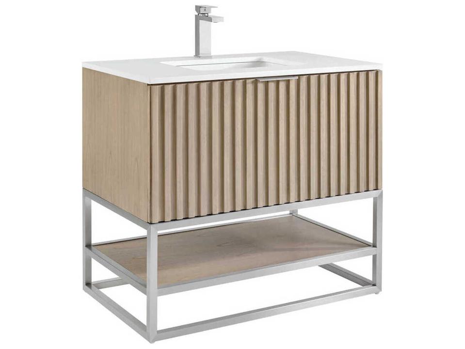 Terra 36-Inch Free Standing Bathroom Vanity in Walnut