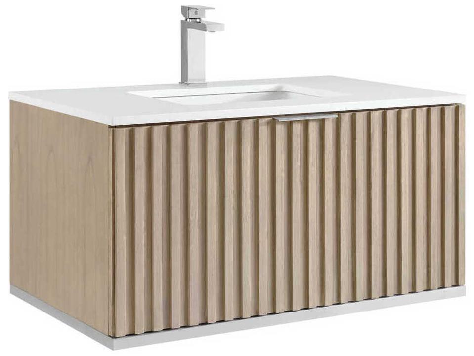 Terra 36-Inch Wall Mounted Vanity in Cashmere Grey