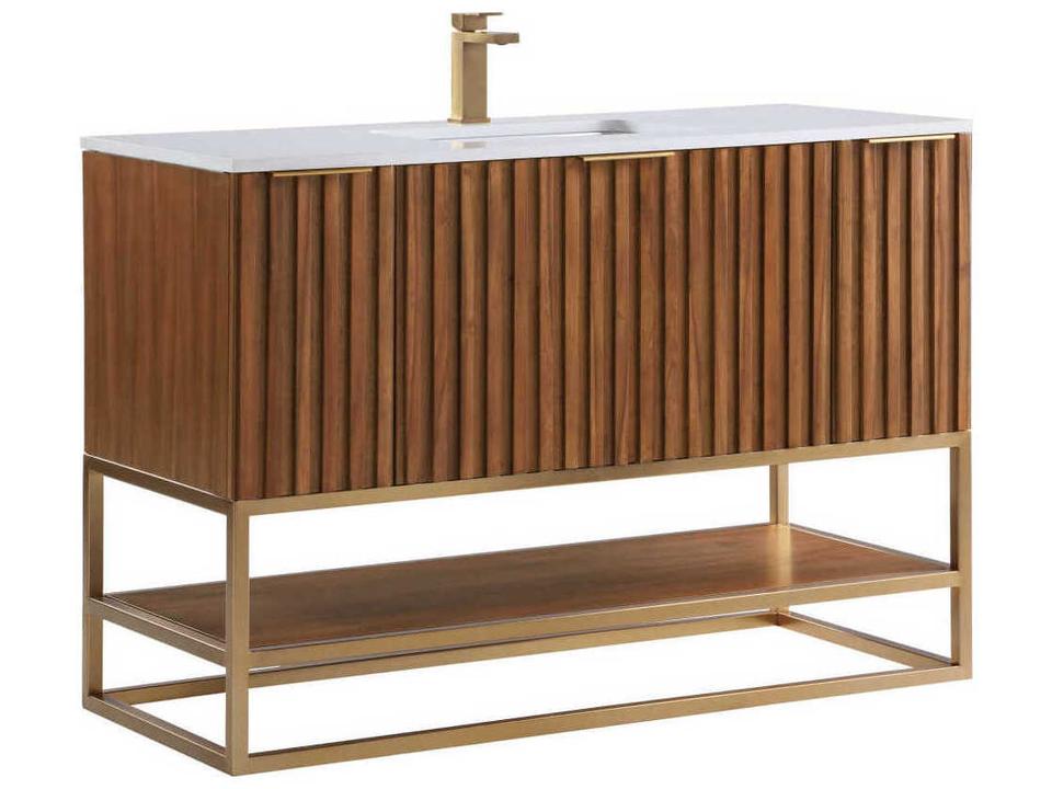 Terra 48-Inch Free Standing Single Basin Vanity in Walnut