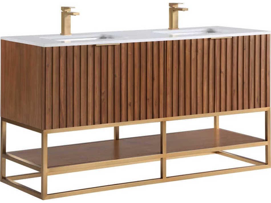 Terra 60-Inch Double Bathroom Vanity Walnut
