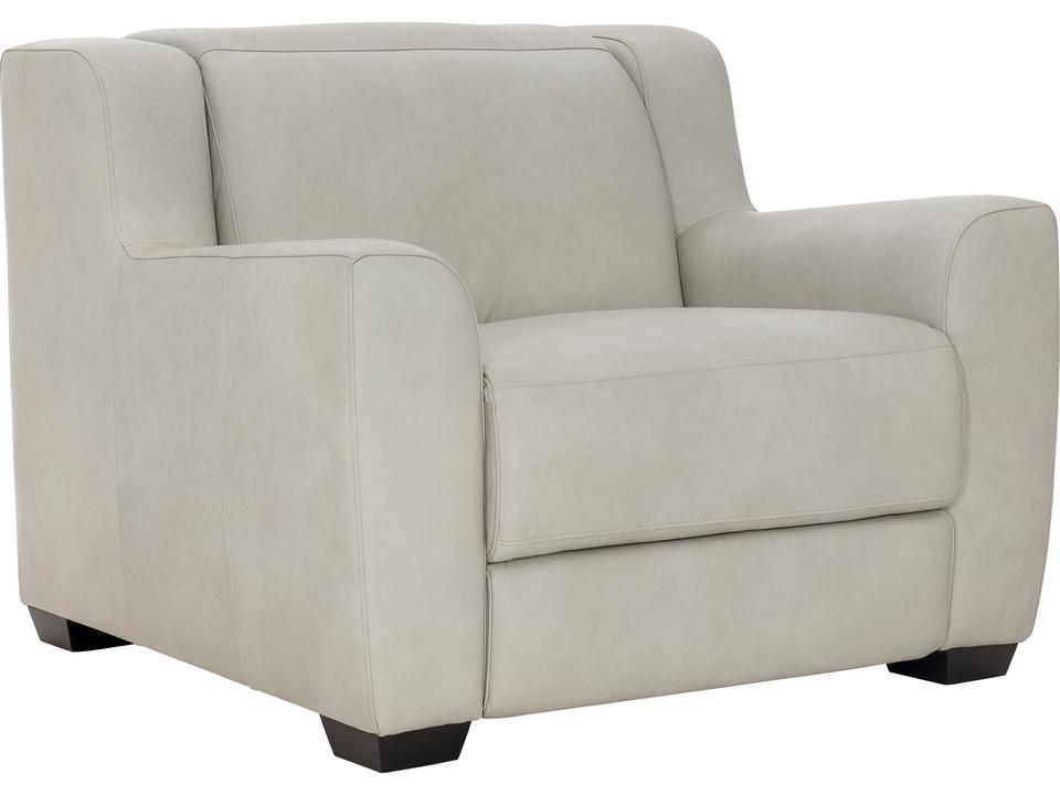 Everette Power Reclining Leather Chair with Pop-Up Headrest in Gray