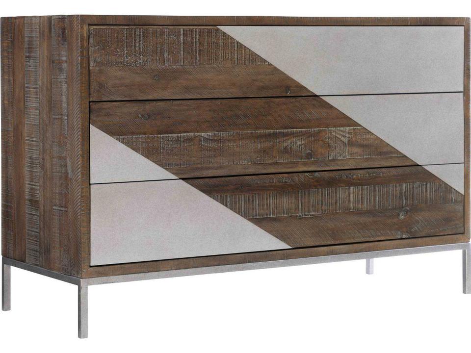 Logan Square Eastman 3-Drawer Chest in Sable Brown and Gray Mist