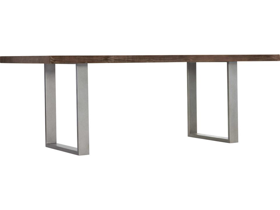 Logan Square Draper Rectangle Dining Table in Sable Brown and Gray Mist
