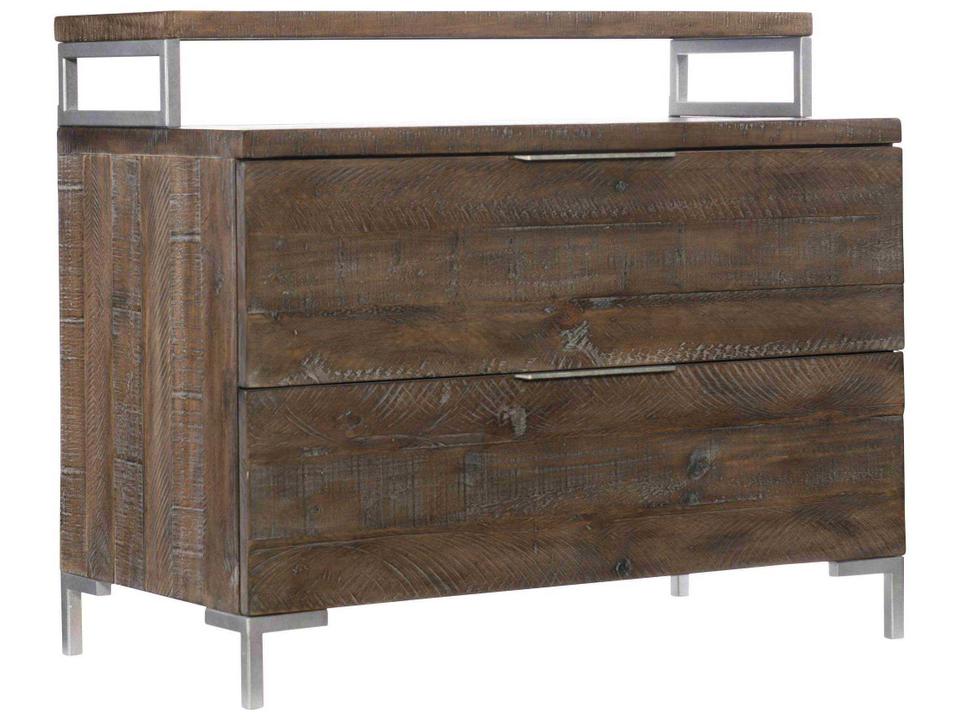 Logan Square Haines 2-Drawer Nightstand in Sable Brown and Gray Mist