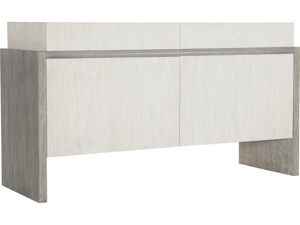 Foundations Two-Tone Acacia Wood Buffet with Brushed Stainless Steel Accent