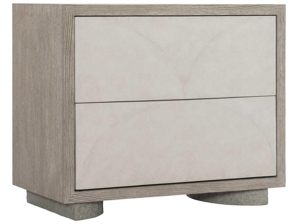 Interiors Lunula 2-Drawer Nightstand with Cast Resin and Concrete