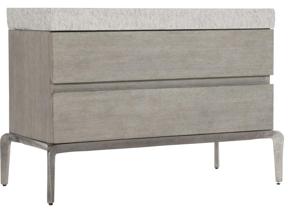 Ritter 2-Drawer Nightstand with Concrete Top and USB Charger