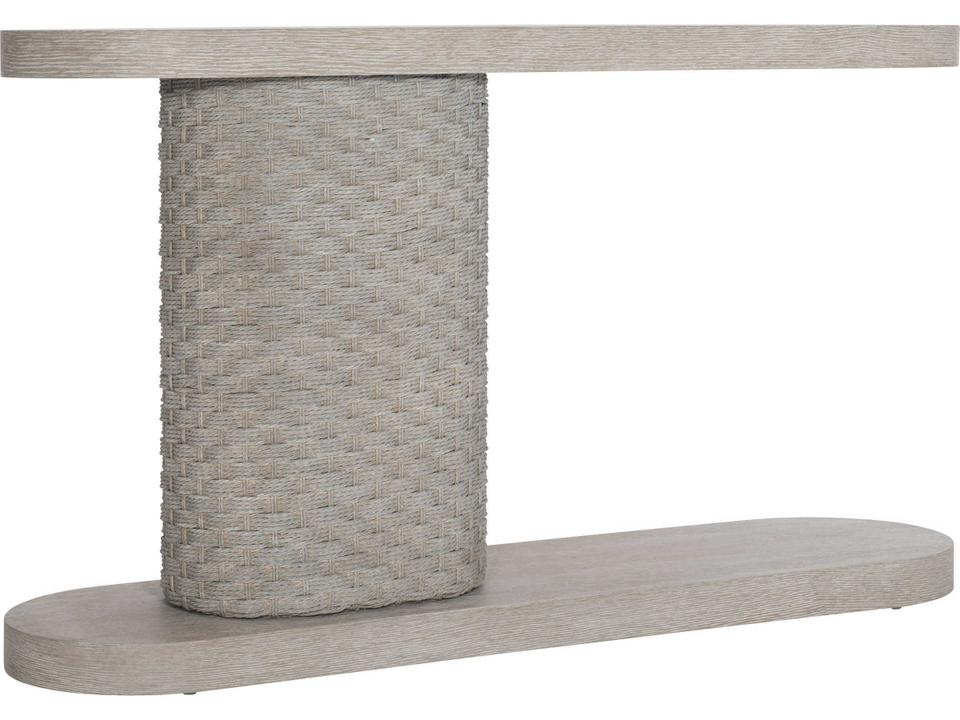 Acosta Oval Console Table in Flaxen Finish