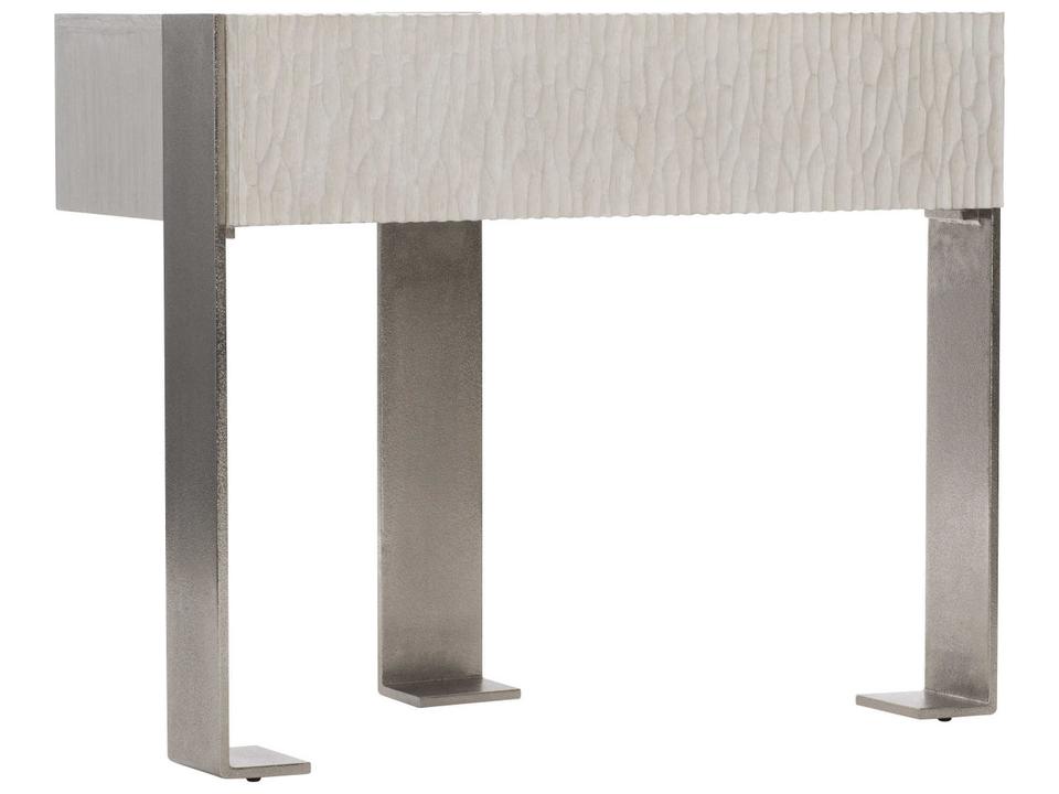Solaria Nightstand with 1 Drawer and USB Charging in Weathered Bone