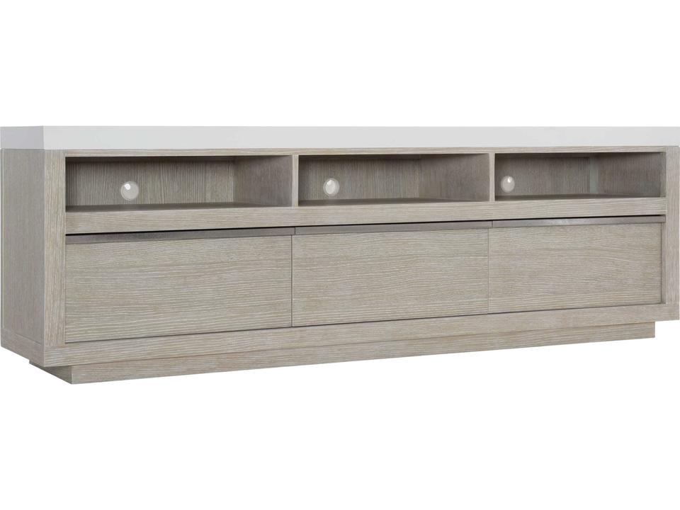 Solaria Entertainment Credenza Dune Finish Faux Stone Top