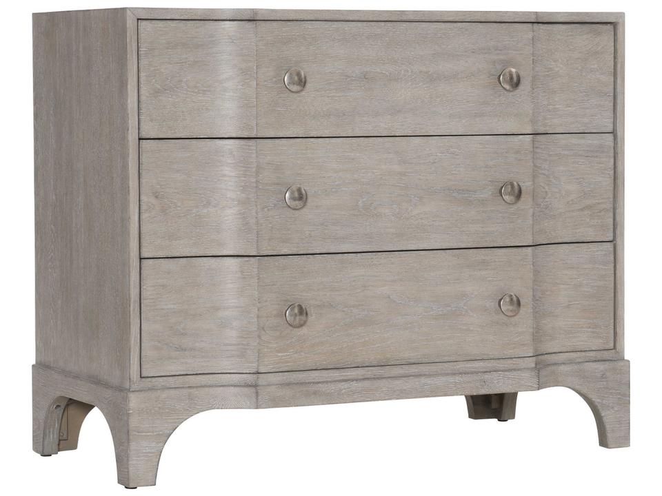 Albion 3-Drawer Nightstand with USB Charger in Pewter
