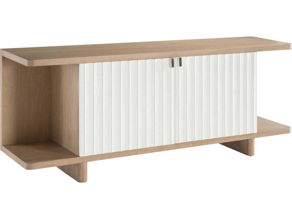 Modulum Faux Stone Fluted Sideboard in Sahara and Adobe