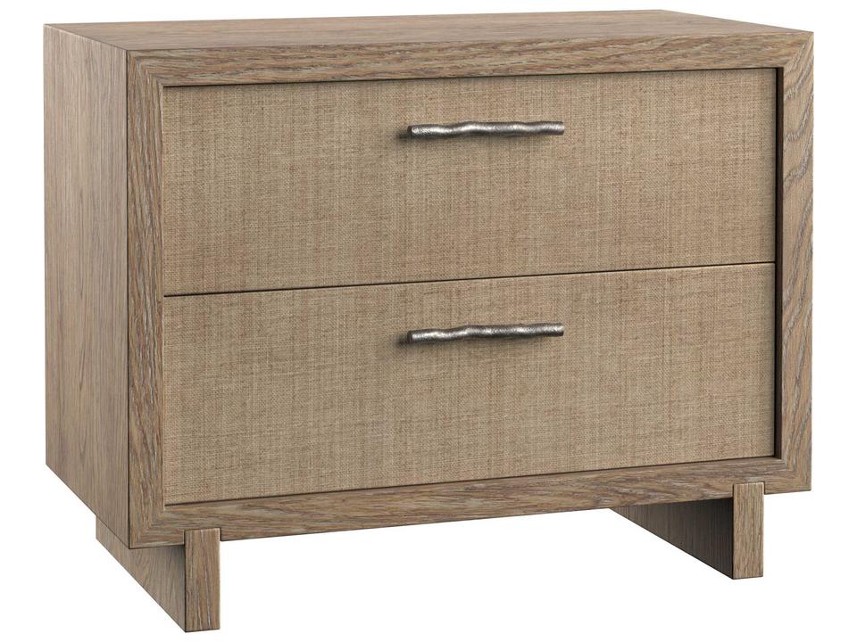 Casa Paros Two-Drawer Nightstand with USB Charging in Playa Finish