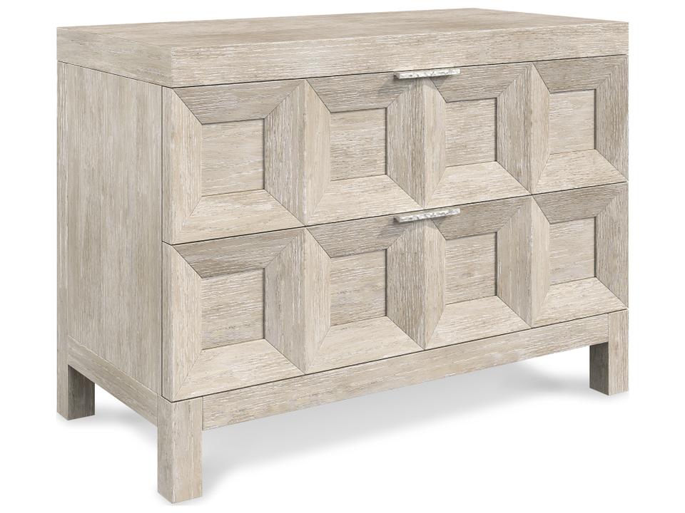 Prado Nightstand in Tawny Wire-Brushed White Oak with USB Charging