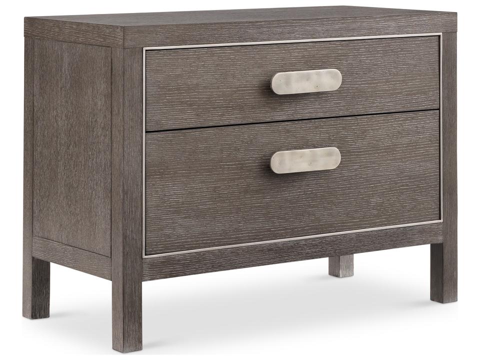 Prado 2-Drawer Nightstand in Porcini and Bright Graphite