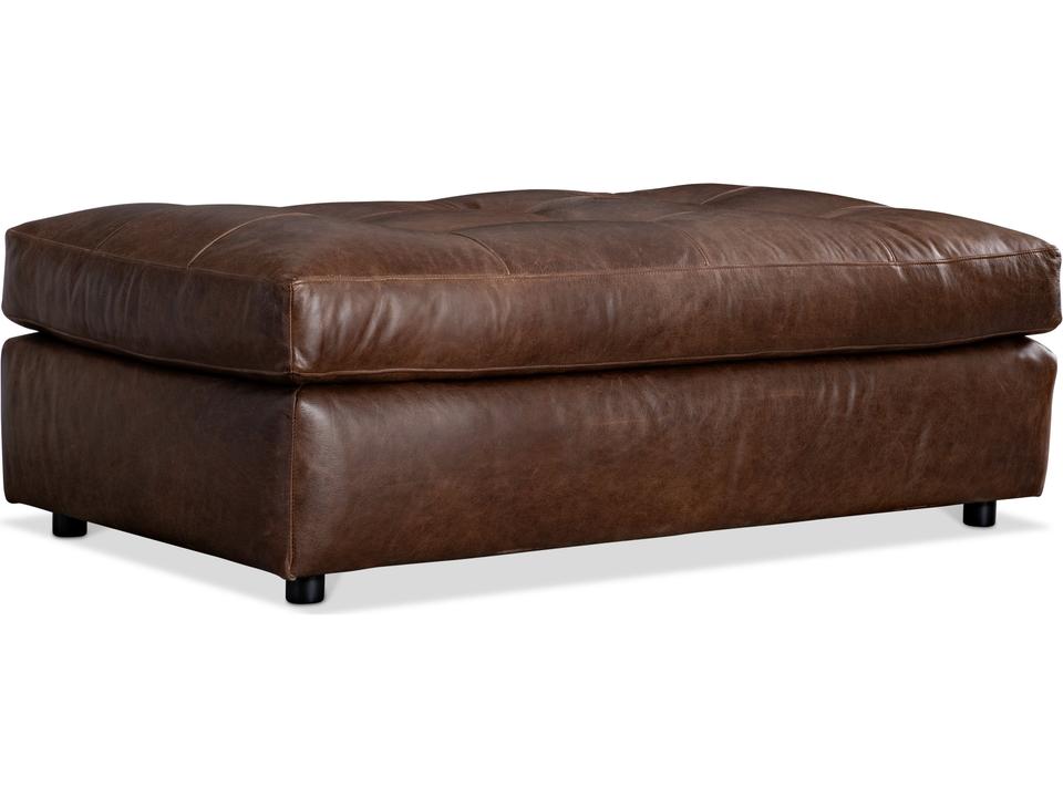 Nest Brown Leather Ottoman