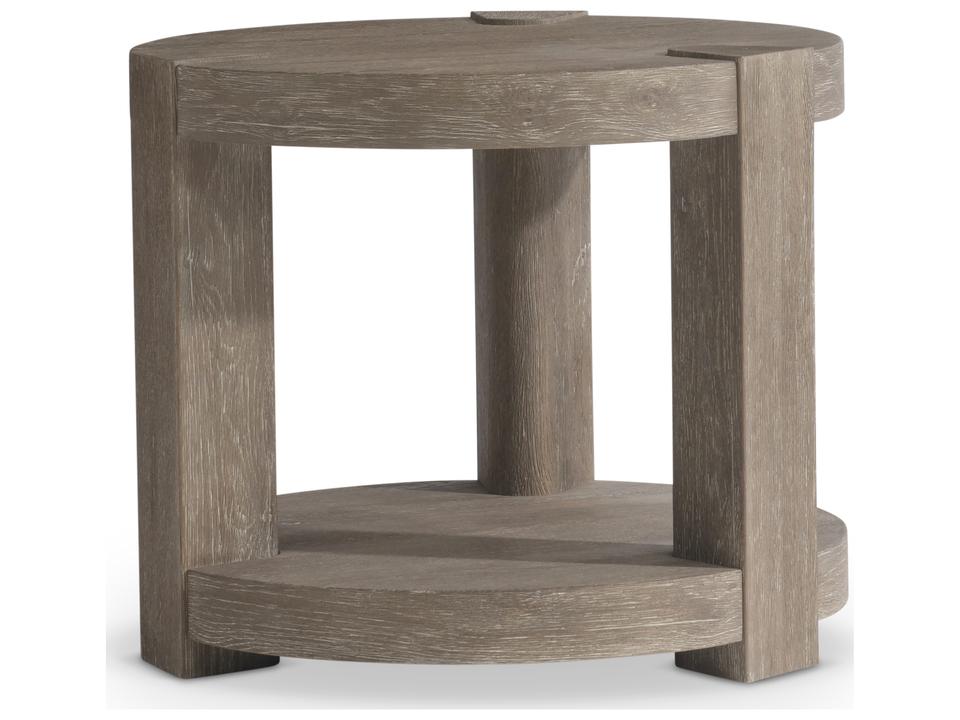 Tribeca Round Wood Aurum End Table