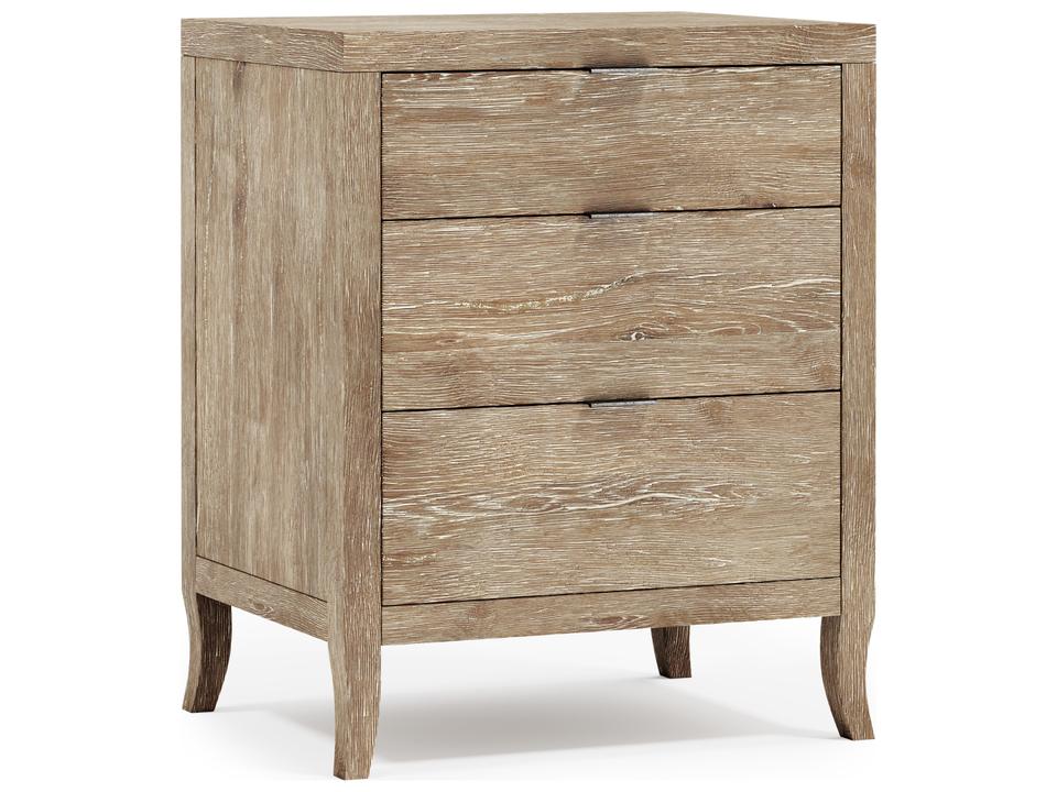 Tribeca 3-Drawer Nightstand in Wirebrushed Oak Aurum Finish