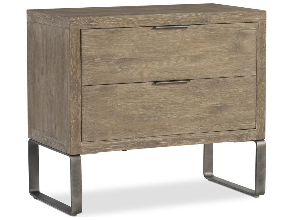 Tribeca Two-Drawer Nightstand in Aurum Oak with USB Charging