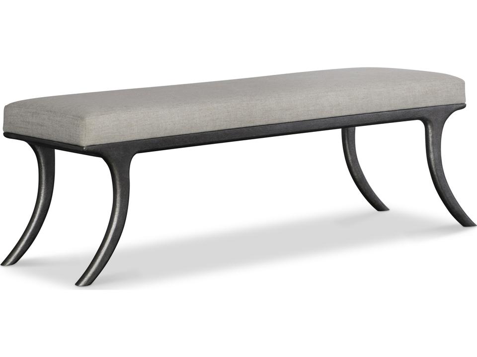 Tribeca Upholstered Bench with Textured Steel Base in Barlow