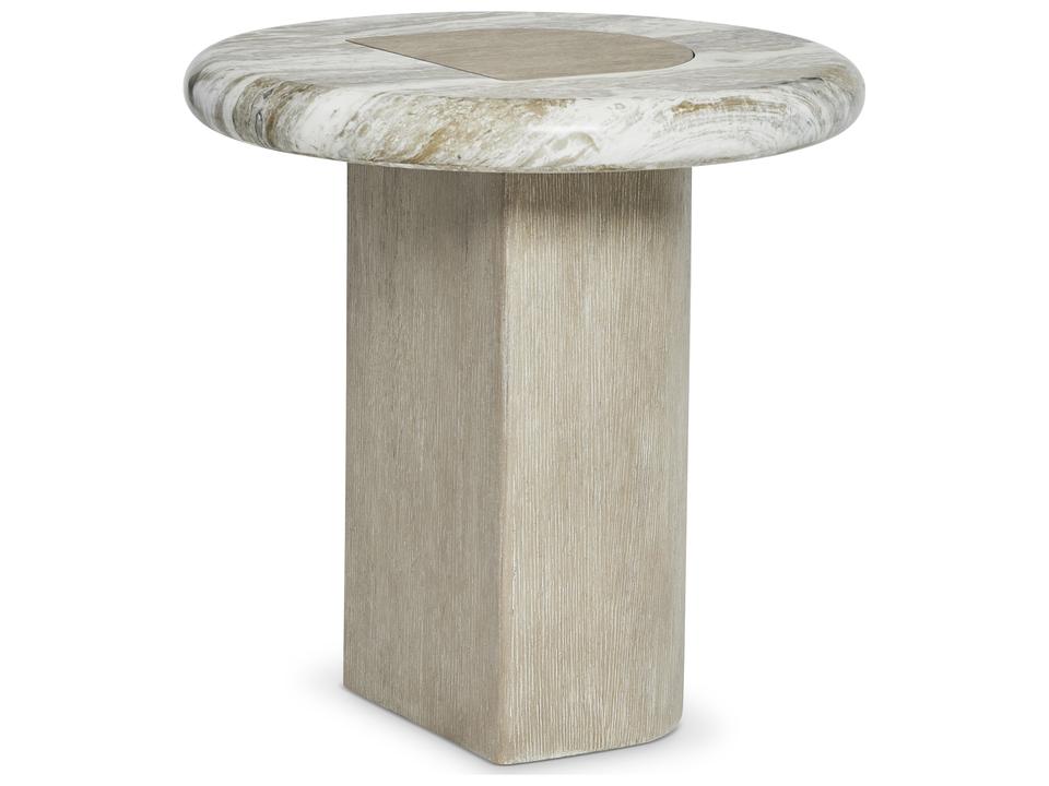 Arcadia Round Wood Clay End Table