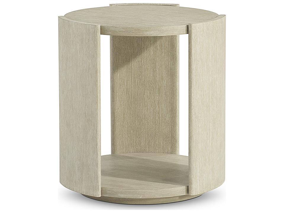 Arcadia Round Wood Clay End Table