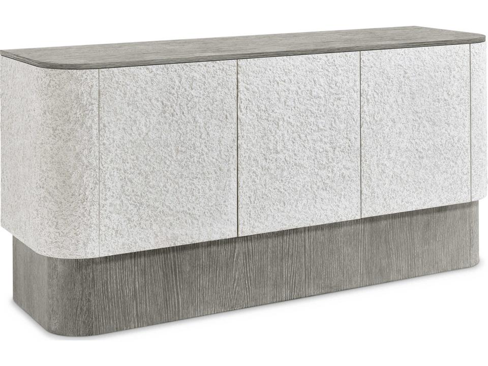 Monolith Faux Stone and Oak Wood Buffet in Puma and Millstone