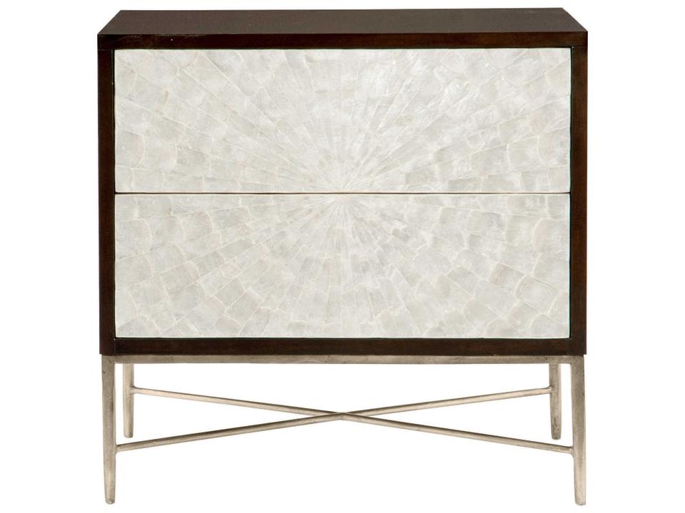 Adagio Two-Drawer Nightstand in Espresso with Capiz Shell