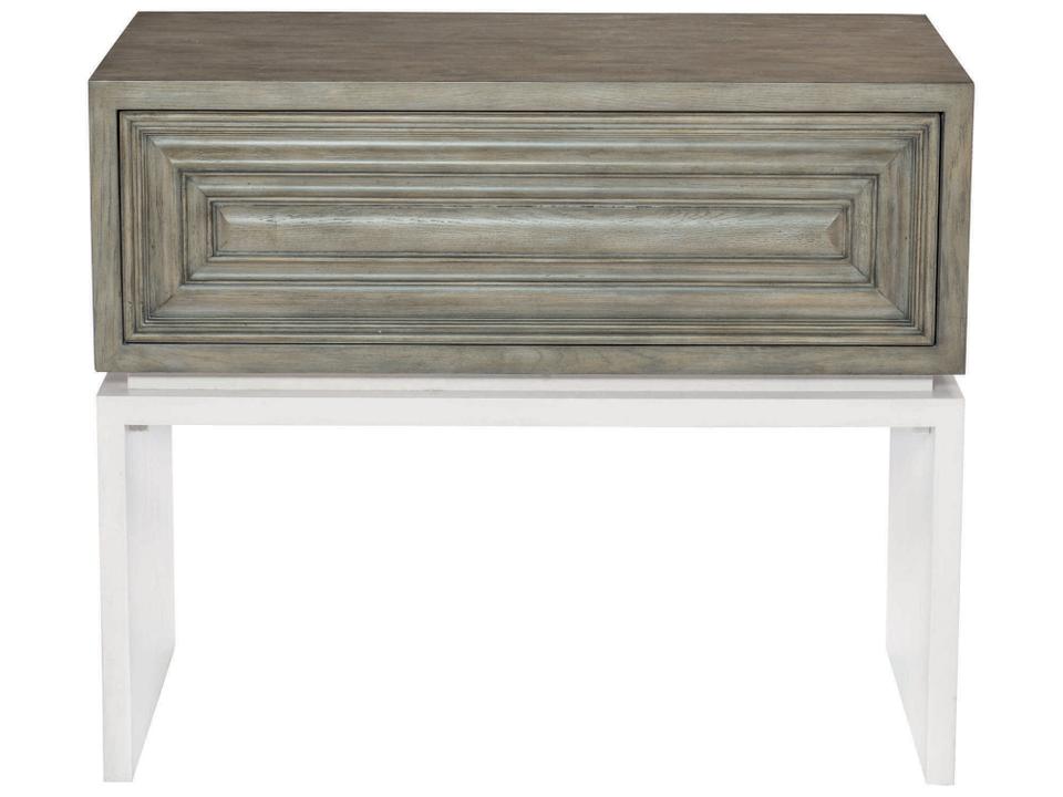 Goodman Nightstand Two-Tone Rustic Gray and White Plaster