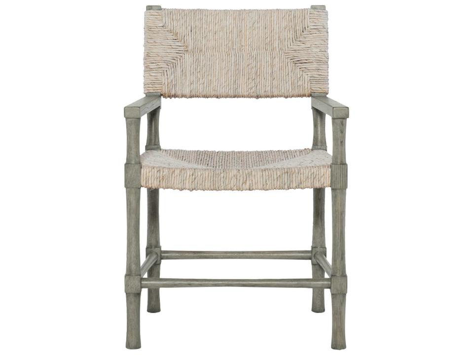 Interiors Palma Woven Abaca Dining Armchair in Rustic Gray Oak