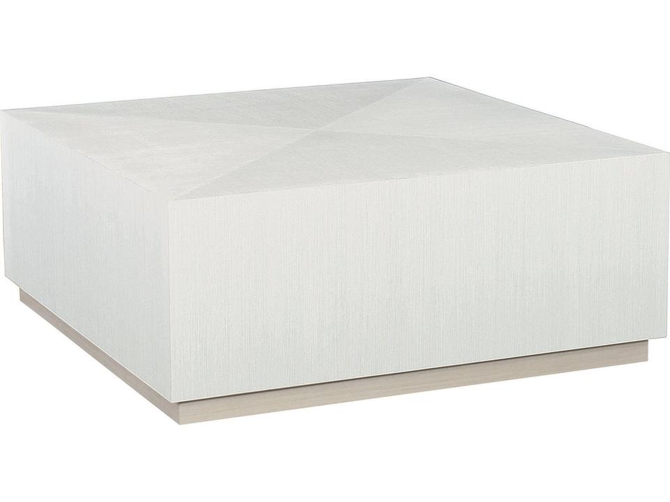 Square Cocktail Table Axiom Linear White and Gray Finish