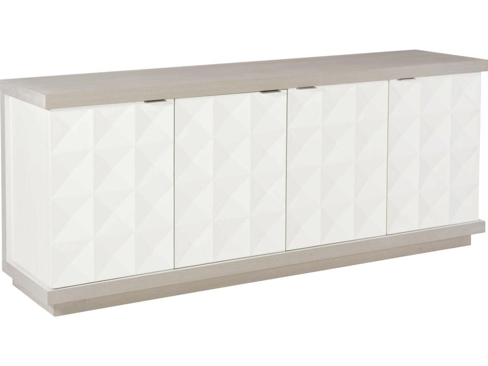 Axiom 78" Poplar Wood Linear Gray White Buffet