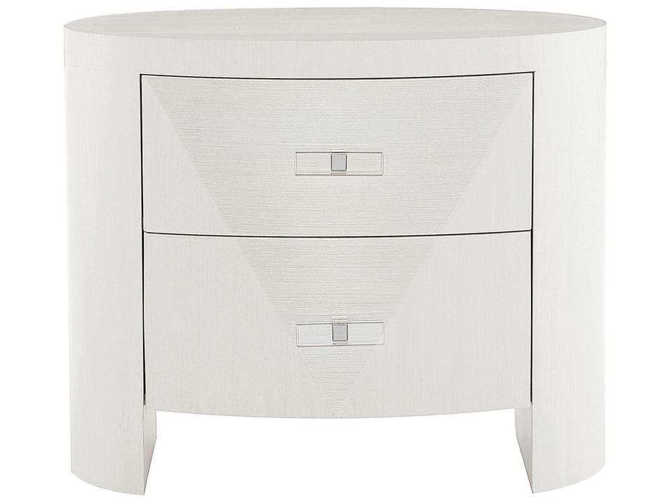 Axiom 2-Drawer Nightstand in Linear White with Acrylic and Metal Accents