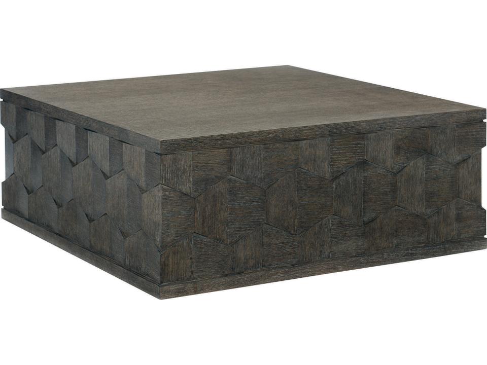 Square Cocktail Table Linea Cerused Charcoal Oak Faceted Veneer