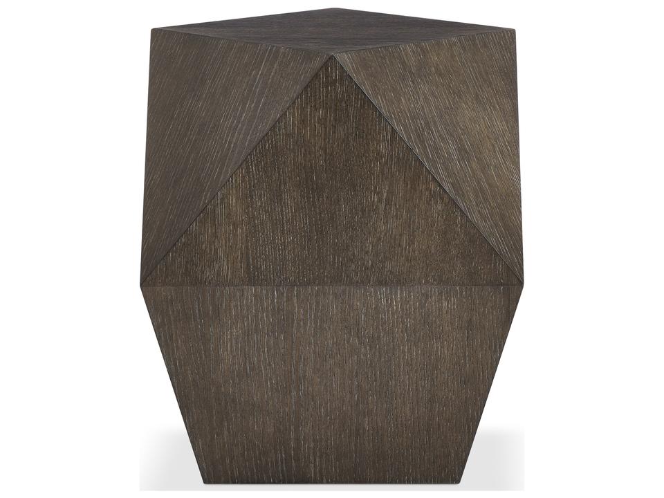 Linea Cerused Charcoal Geometric Wood Side Table