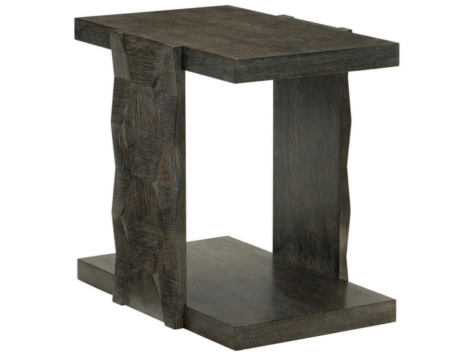 Linea Rectangle End Table in Cerused Charcoal Wire Brushed Oak