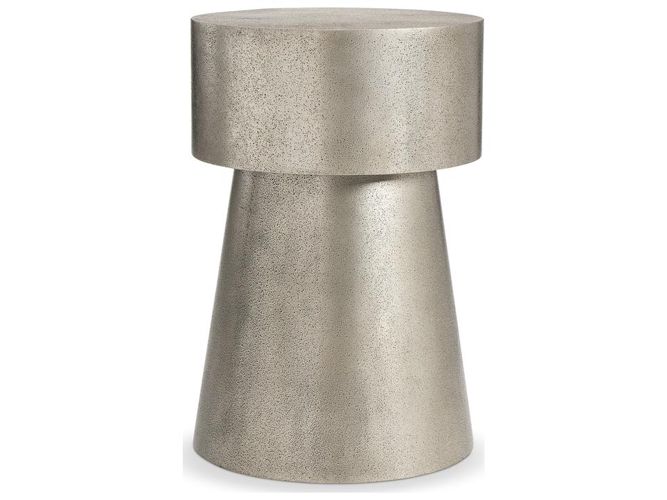 Linea Round Metal Chairside Table in Textured Graphite
