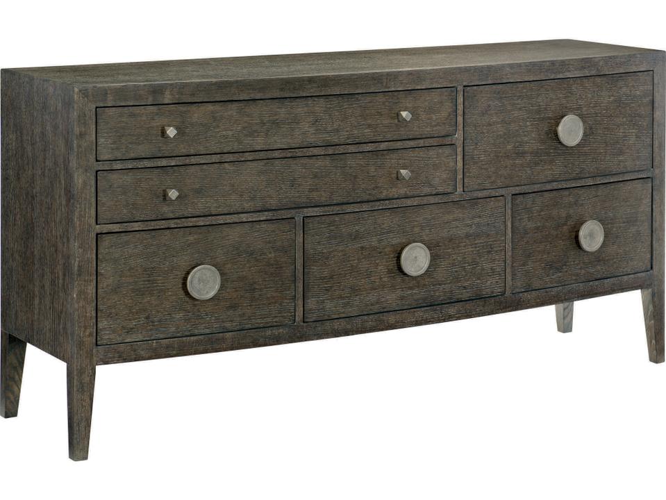 Linea Sideboard with 6 Drawers in Cerused Charcoal Oak