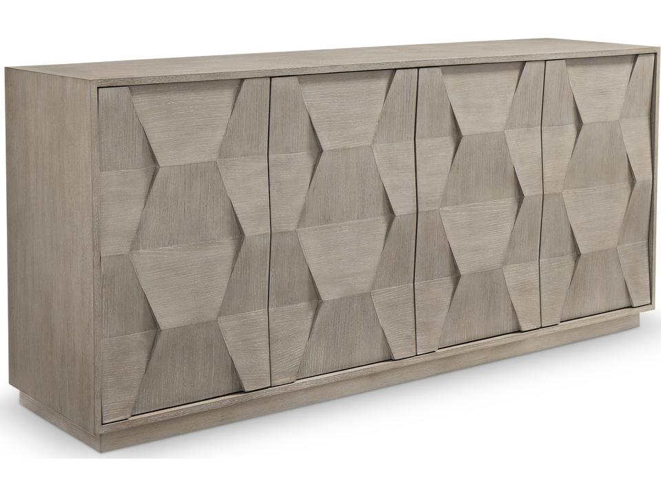 Linea 4-Door Buffet Sideboard in Cerused Greige Oak