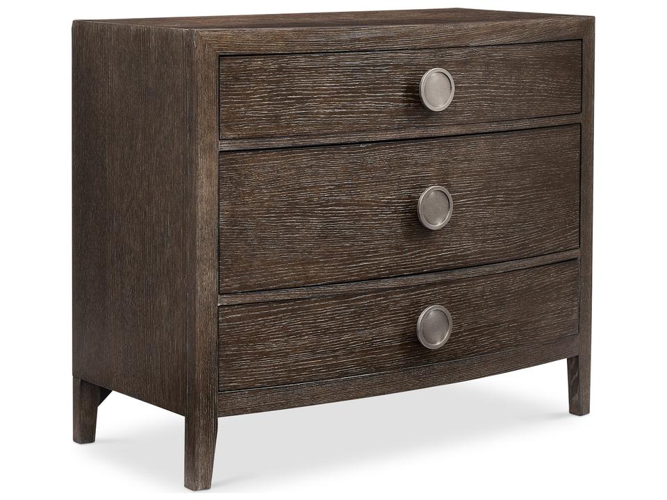 Linea 3-Drawer Nightstand in Cerused Charcoal Oak