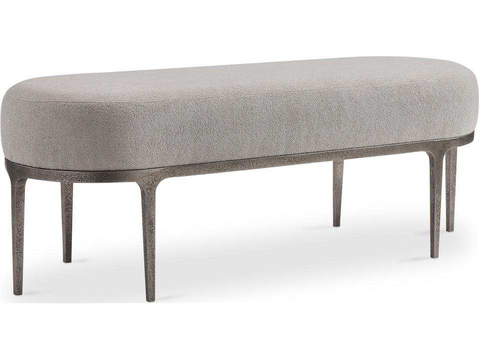 Linea Upholstered Bench with Textured Graphite Aluminum Base
